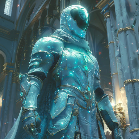 Statue of the knight in the interior of the Cathedral of Our Lady of the Immaculate Conception.の素材