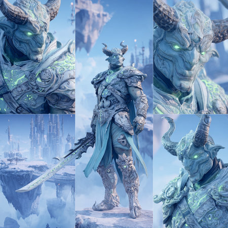 3D Illustration of a Fantasy Landscape in the form of a fantasy dragonの素材