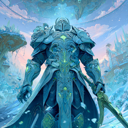 3D CG rendering of fantasy alien warrior. High resolution image.の素材