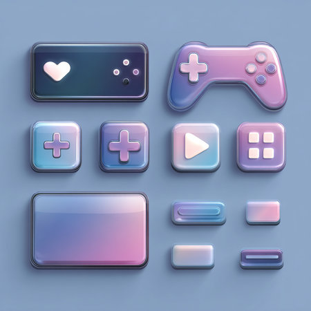 Gamepad icon set, vector illustration. Game controller icon set.の素材
