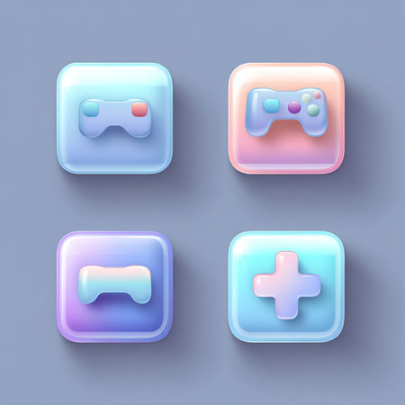 Gamepad icon set. Realistic vector illustration of gamepad icon set for web designの素材
