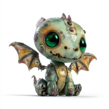 Fantasy alien monster isolated on white background. 3D illustrations.の素材