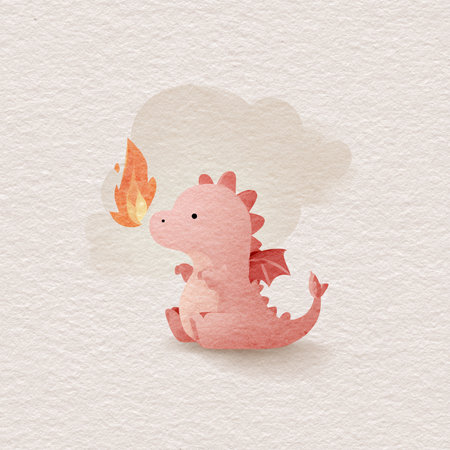 Dragon New Year's card Japanese paper background watercolor vector illustration.の素材