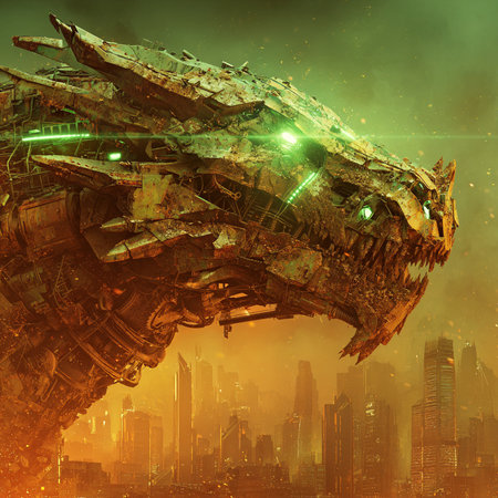 Futuristic alien spaceship in futuristic space. 3d illustration.の素材