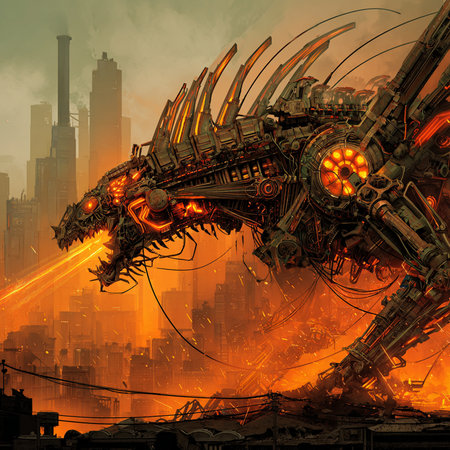 Futuristic alien spaceship in futuristic city. 3D illustrations.の素材