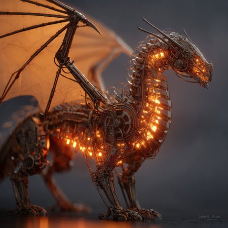 Fantasy dragon. 3D illustrations. 3D CG. High resolution.の素材