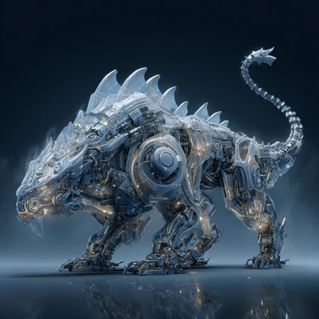 3d rendering of a fantasy dragon isolated on a dark blue backgroundの素材