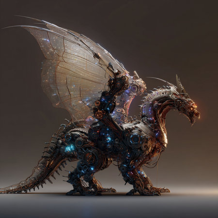 dragon on a dark background. 3d rendering, 3d illustration.の素材