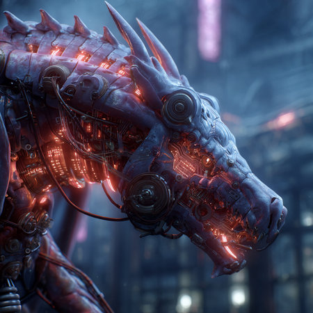 3D rendering of a fantasy alien creature in a futuristic space stationの素材