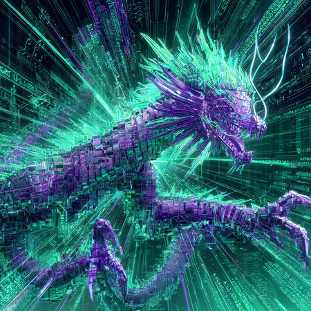 3D rendering of abstract technology digital hi tech concept with neon lightsの素材