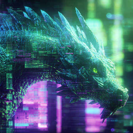 Futuristic dragon. 3d rendering, 3d illustration.の素材