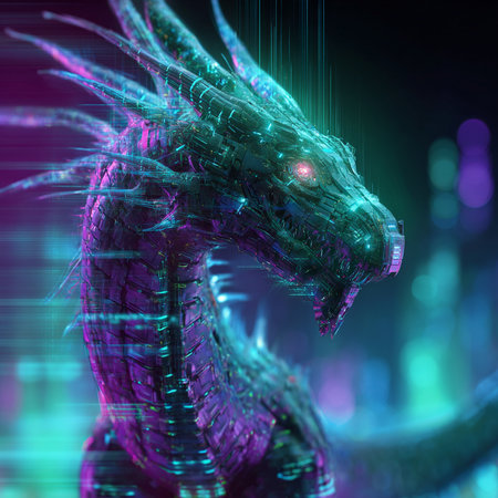 3D rendering of abstract technology digital hi tech concept with glowing particlesの素材