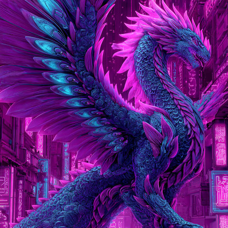 3D rendering of a fantasy dragon with a lot of details.の素材