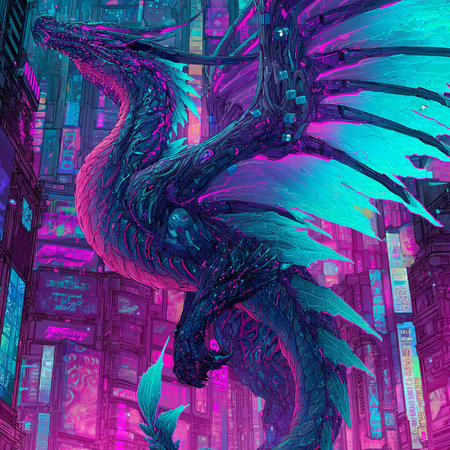 3D rendering of a fantasy dragon with a lot of details.の素材