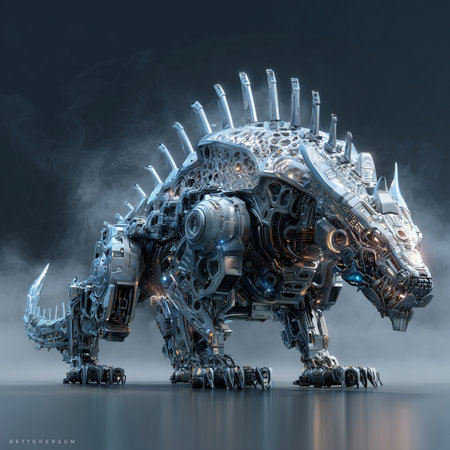 3D rendering of a robot in the form of a monster.の素材