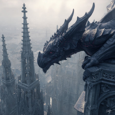 The gargoyle of the Cathedral of Notre Dame de Paris, Franceの素材