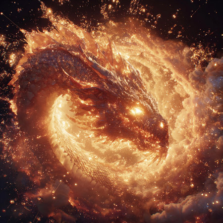 3D illustration of abstract fractal for creative design looks like dragonの素材