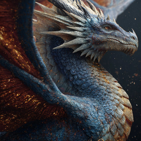 3D rendering of a fantasy dragon isolated on black background with clipping pathの素材