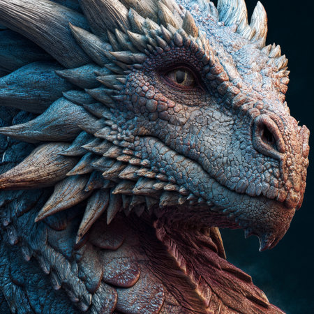 3D rendering of a fantasy dragon isolated on black background with clipping pathの素材