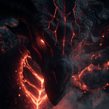 3D rendering of a horned animal in a dark forest.の素材