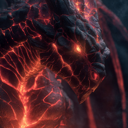 3D Illustration of a Dinosaur Skull with Fire Flames and Flamesの素材