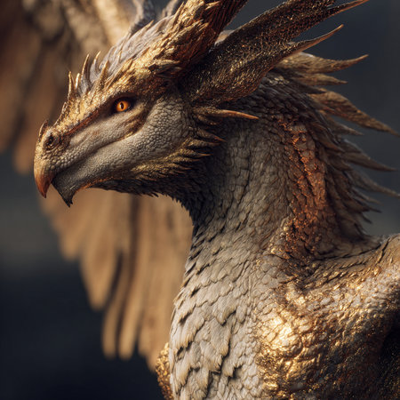 Portrait of a pterosaur in profile. 3d renderingの素材