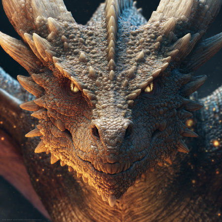 3D rendering of a fantasy dragon with open mouth and sharp teethの素材