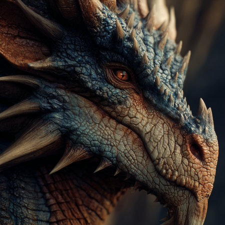 Close-up of a dinosaur styracosaurus head. 3d renderingの素材