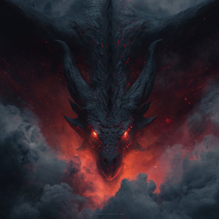 3D illustration of a monster in the form of a dragon.の素材