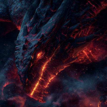 3D Illustration of a Fire Crater with Flames and Flamesの素材