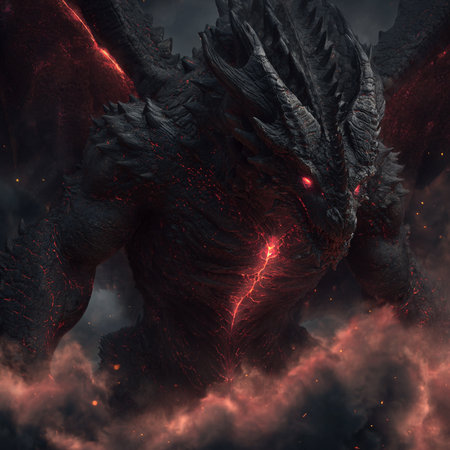 3D rendering of a fantasy alien planet with fire and smoke.の素材