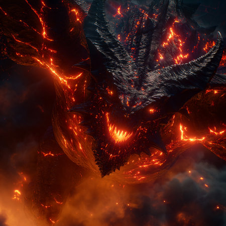 Fractal 3D Illustration of a Fire and Flames Backgroundの素材