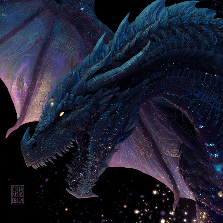 Fantasy dragon in space. Vector illustration of fantasy dragon. Fantasy dragon.の素材