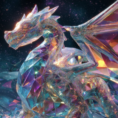 3D Illustration of a fantasy mermaid with a crystal backgroundの素材