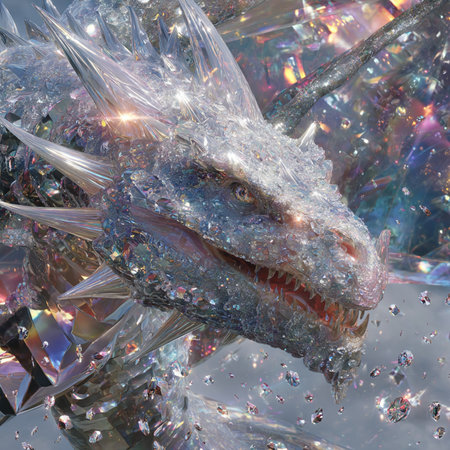 3D rendering of a fantasy dragon with a lot of bubbles in itの素材