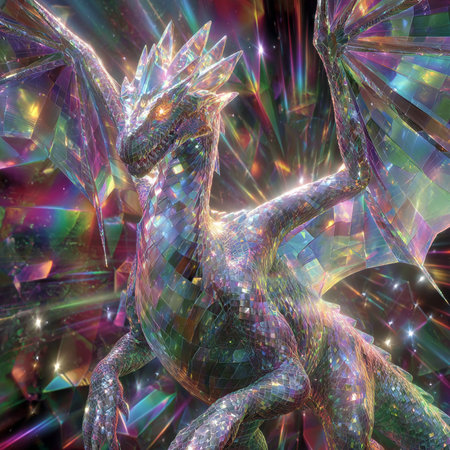 3D Illustration of a Dragon Fish in space with stars.の素材