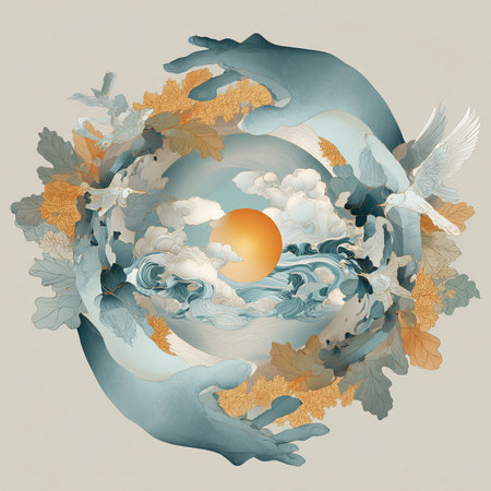 Vector illustration with the image of the planet Earth in the form of a circle.の素材