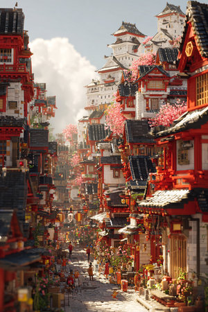 View of the famous Chinatown in Kuala Lumpur, Malaysiaの素材