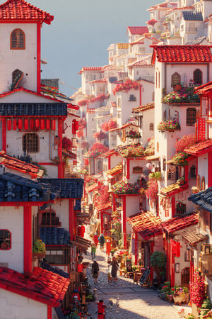 Houses in the old town of Tangshan, China.の素材