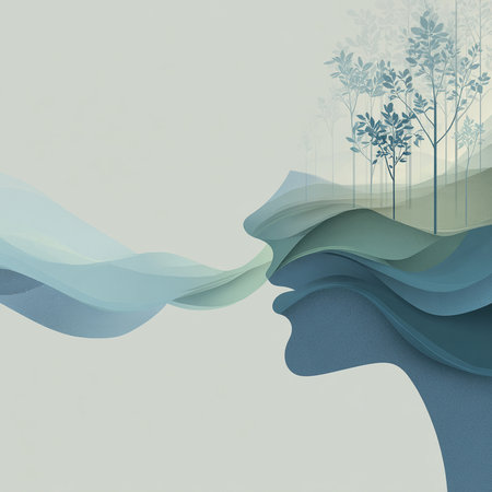 Abstract nature background with trees and blue sky. Paper art style.の素材