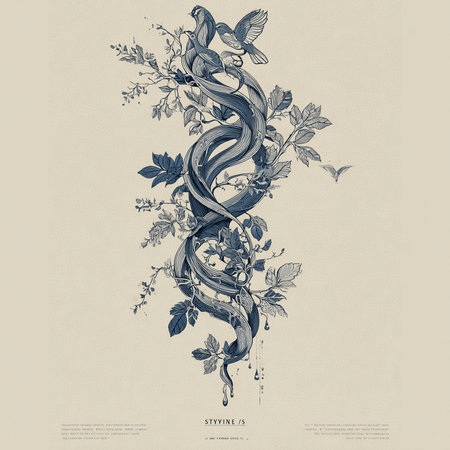 Vintage floral background. Hand-drawn illustration in vector format.の素材