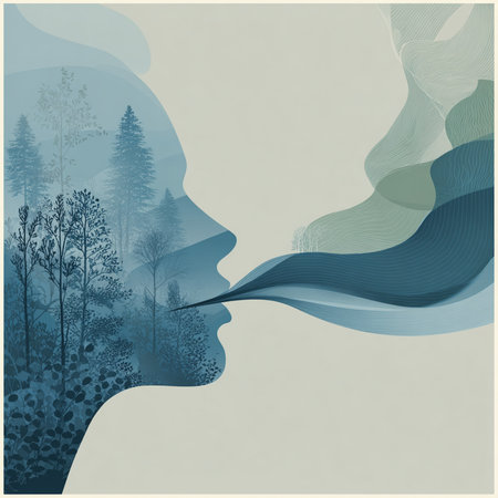Vector illustration of a man and woman kissing each other in the forestの素材