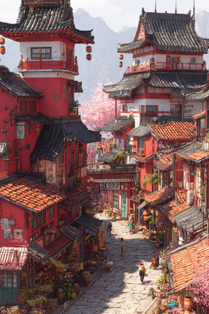 Ancient town of Fenghuang, Hunan Province, Chinaの素材