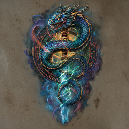 Samurai warrior in armor with sword and shield. Fantasy vector illustration.の素材