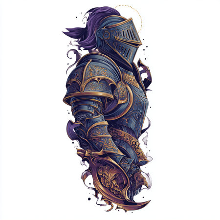 Viking warrior helmet. Fantasy illustration for tattoo or t-shirt designの素材