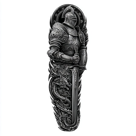 Armor of the medieval knight. Vector illustration isolated on white background.の素材