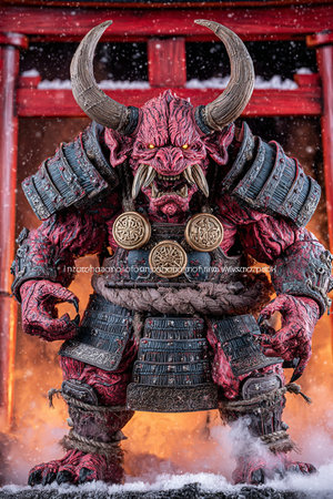 Traditional Japanese demon in Kamakura, Japan.の素材