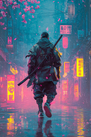 Unidentified man in a raincoat with a machine gun in the street.の素材
