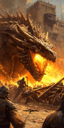 Flaming dragon in the city of Jaipur, Rajasthan, Indiaの素材