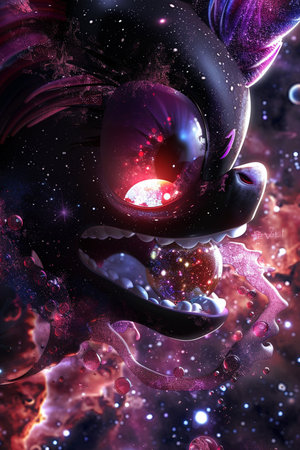 3d illustration of abstract space background with nebula and stars.の素材